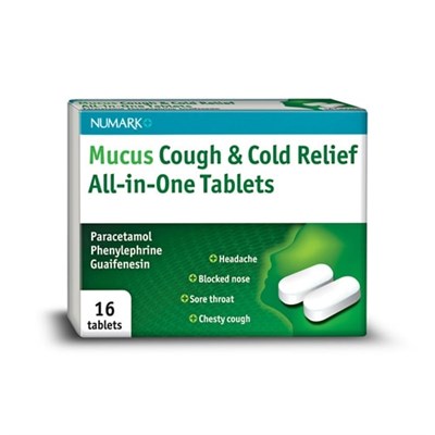 Numark Mucus Cough &amp; Cold Relief All-in-One Tablets