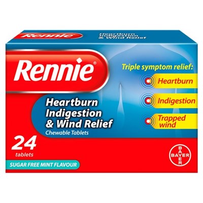 Rennie Triple Symptom Relief 24 Tablets 