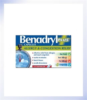 Benadryl Plus Allergy &amp; Congestion Relief X12